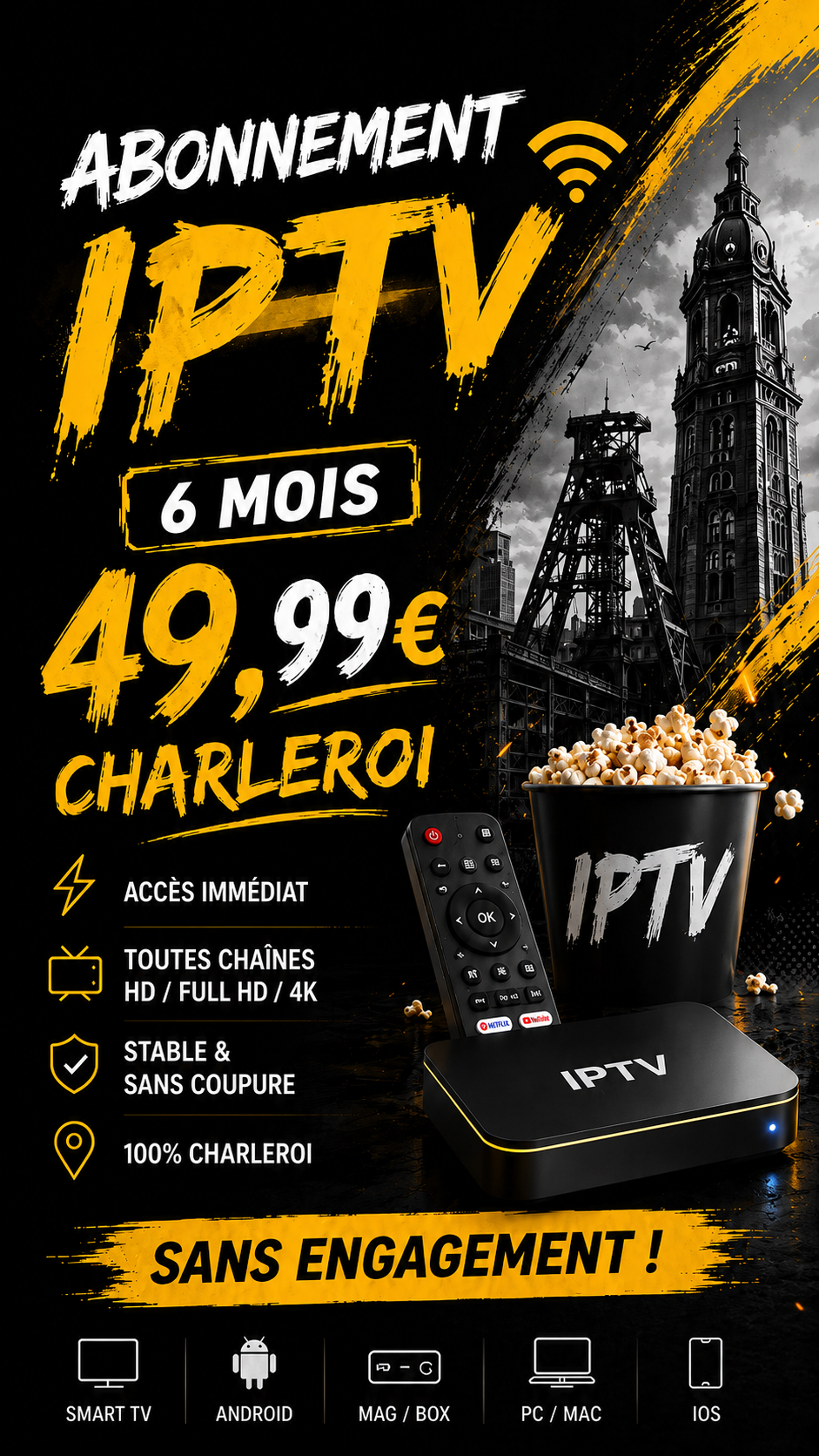 Abonnement-IPTV-Charleroi-6-mois